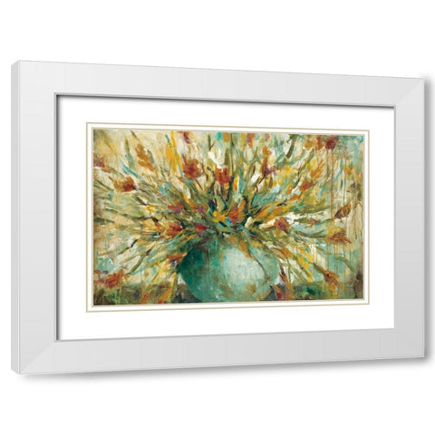 Grande Bouquet White Modern Wood Framed Art Print with Double Matting by Pasion, Wani