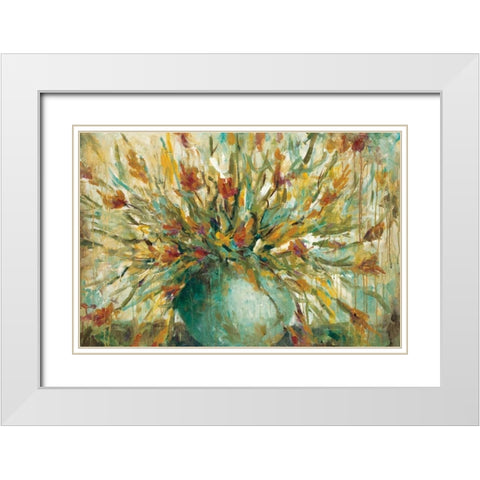 Grande Bouquet White Modern Wood Framed Art Print with Double Matting by Pasion, Wani
