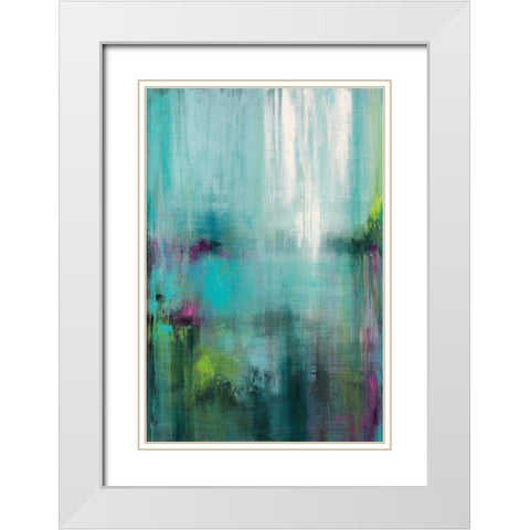 Lily Reflections White Modern Wood Framed Art Print with Double Matting by Pasion, Wani