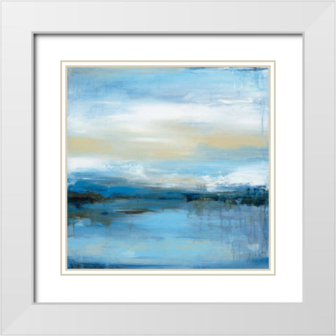 Dreaming Blue I White Modern Wood Framed Art Print with Double Matting by Pasion, Wani
