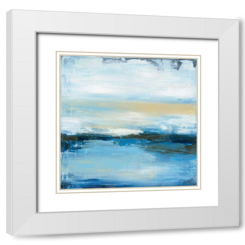 Dreaming Blue II White Modern Wood Framed Art Print with Double Matting by Pasion, Wani