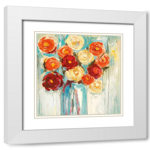 Sunlit Blooms White Modern Wood Framed Art Print with Double Matting by Pasion, Wani