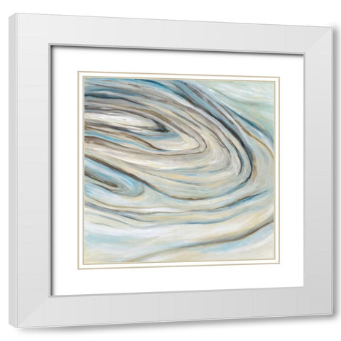 Blue Amethyst White Modern Wood Framed Art Print with Double Matting by Pasion, Wani
