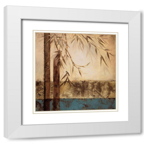 Bamboo Royale I White Modern Wood Framed Art Print with Double Matting by Quintero, Tita