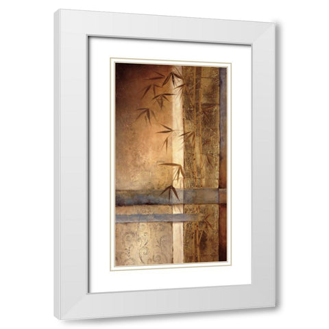 Bamboo Inspirations I White Modern Wood Framed Art Print with Double Matting by Quintero, Tita