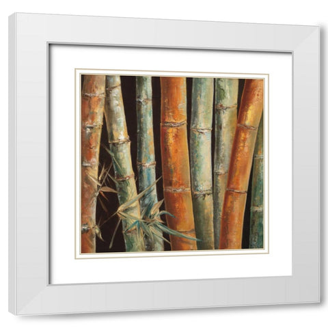 Caribbean Bamboo I White Modern Wood Framed Art Print with Double Matting by Quintero, Tita