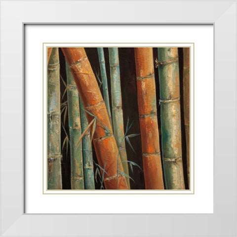 Caribbean Bamboo II White Modern Wood Framed Art Print with Double Matting by Quintero, Tita