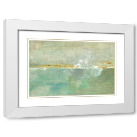 Celadon Dreams White Modern Wood Framed Art Print with Double Matting by Ross, Heather