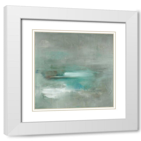 Misty Pal Azure Sea White Modern Wood Framed Art Print with Double Matting by Ross, Heather