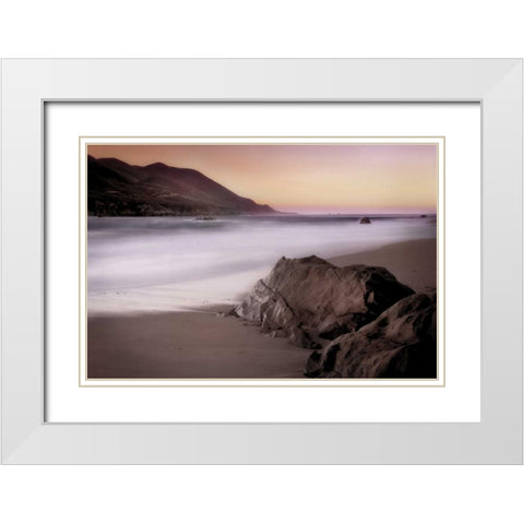 Garrapata Beach White Modern Wood Framed Art Print with Double Matting by Rehner, John