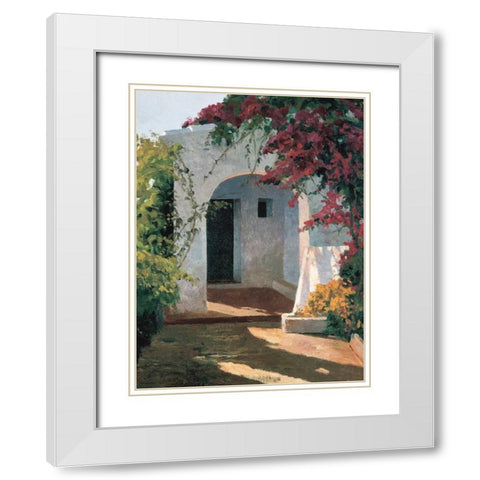 Porch Daylight White Modern Wood Framed Art Print with Double Matting by Romeu, Poch