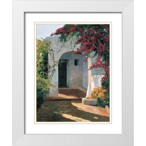 Porch Daylight White Modern Wood Framed Art Print with Double Matting by Romeu, Poch