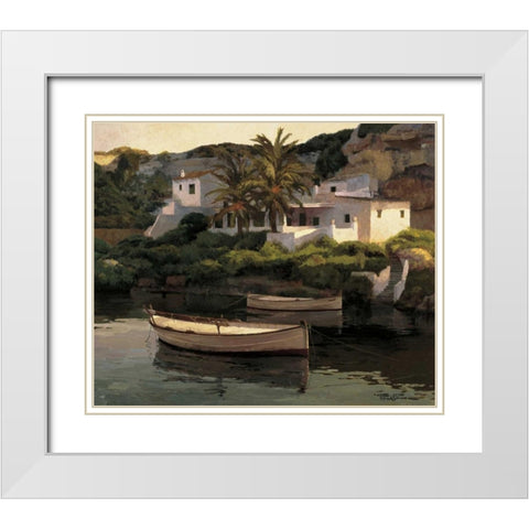 Cala San Esteban White Modern Wood Framed Art Print with Double Matting by Romeu, Poch