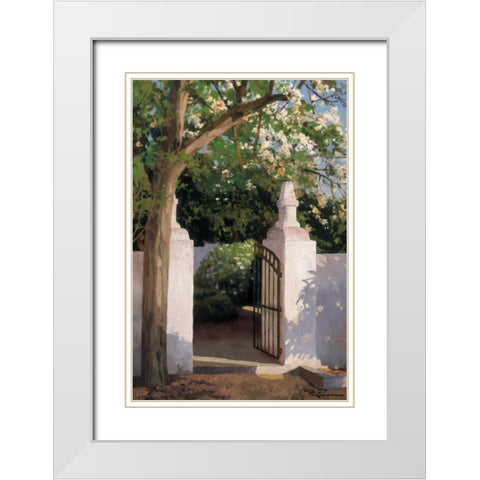 Acacia White Modern Wood Framed Art Print with Double Matting by Romeu, Poch