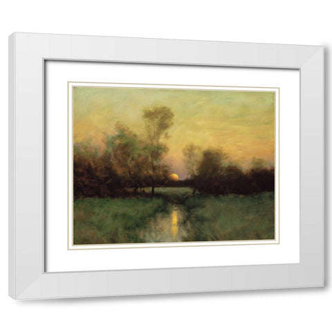Summer Moonrise White Modern Wood Framed Art Print with Double Matting by Sheehan, Dennis