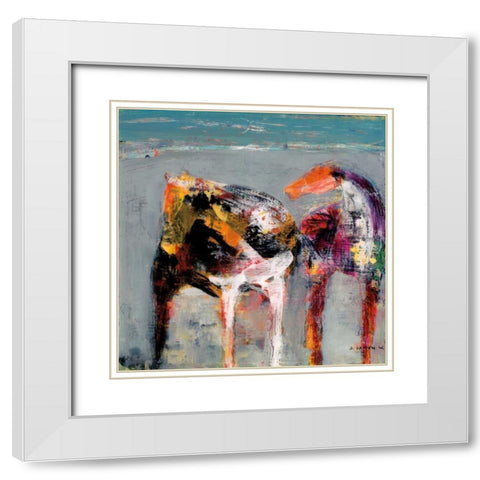 Valentine White Modern Wood Framed Art Print with Double Matting by Samyn, Dominique
