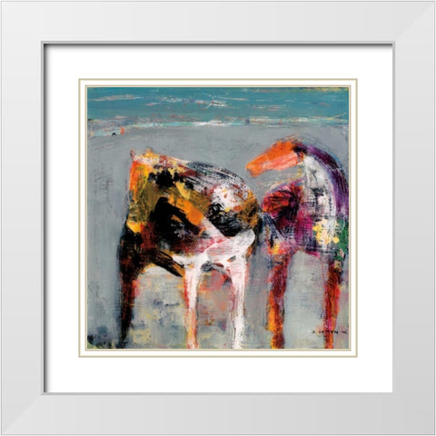 Valentine White Modern Wood Framed Art Print with Double Matting by Samyn, Dominique
