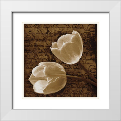 With Love I White Modern Wood Framed Art Print with Double Matting by Szilagyi, Ily