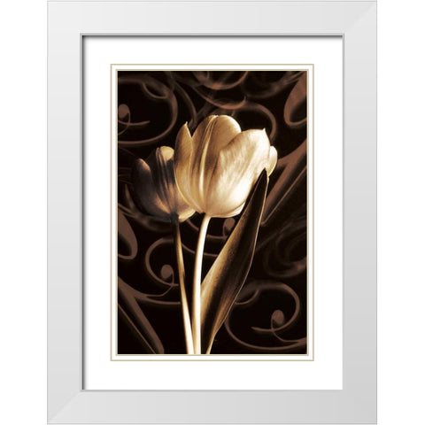 Floral Eloquence  II White Modern Wood Framed Art Print with Double Matting by Szilagyi, Ily