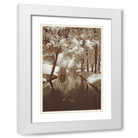 Water Under the Bridge White Modern Wood Framed Art Print with Double Matting by Szilyagi, Ily