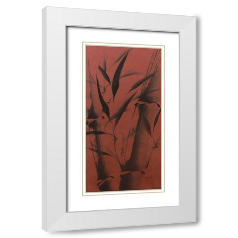 Bamboos Calm White Modern Wood Framed Art Print with Double Matting by Sugita, Katsumi