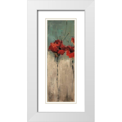 From Scarletts Garden I White Modern Wood Framed Art Print with Double Matting by Solis, Luis