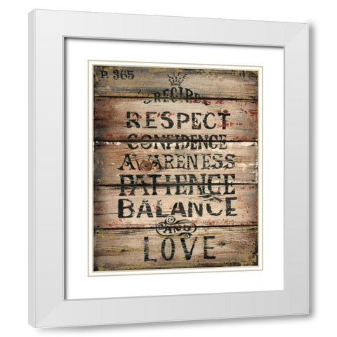 Life Recipe White Modern Wood Framed Art Print with Double Matting by Sanchez, Luis