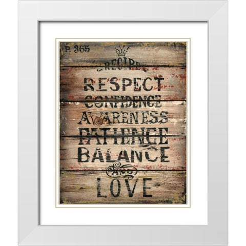 Life Recipe White Modern Wood Framed Art Print with Double Matting by Sanchez, Luis