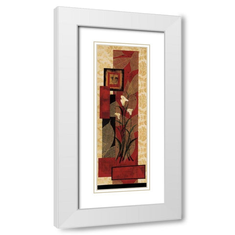 Floral Fantasy I White Modern Wood Framed Art Print with Double Matting by Solano, Rosa