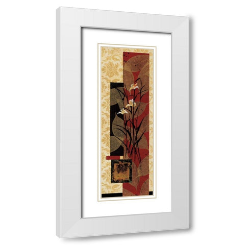 Floral Fantasy II White Modern Wood Framed Art Print with Double Matting by Solano, Rosa