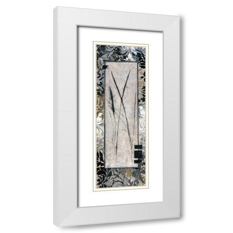 Damask II White Modern Wood Framed Art Print with Double Matting by Tunick, Connie