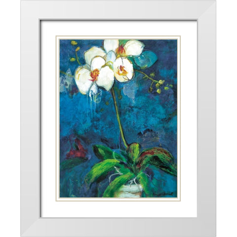 Phalaenopsis I White Modern Wood Framed Art Print with Double Matting by Tunick, Connie
