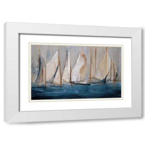 On the Winds White Modern Wood Framed Art Print with Double Matting by Torres, Maria Antonia