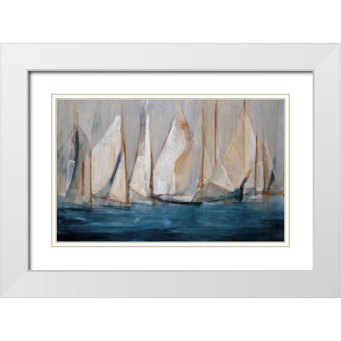 On the Winds White Modern Wood Framed Art Print with Double Matting by Torres, Maria Antonia