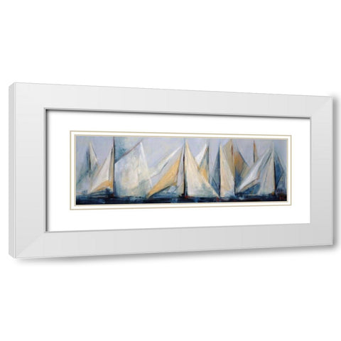 First Sail II White Modern Wood Framed Art Print with Double Matting by Torres, Maria Antonia