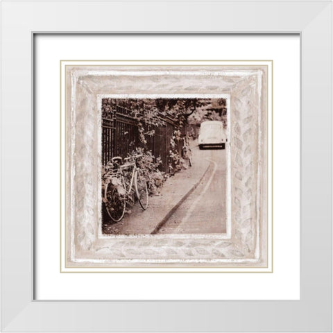 Bicycle White Modern Wood Framed Art Print with Double Matting by Tarras, Teo