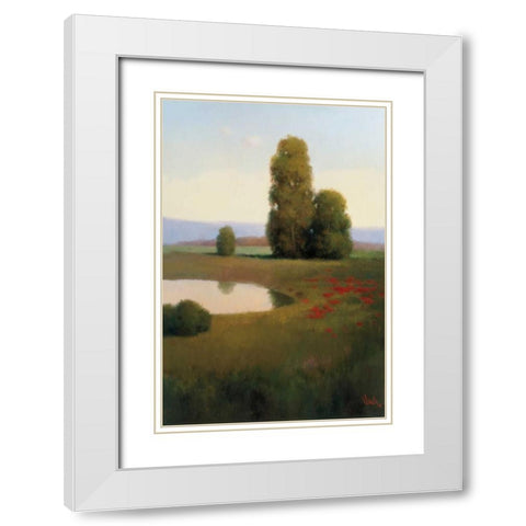 Lakeside White Modern Wood Framed Art Print with Double Matting by Udell
