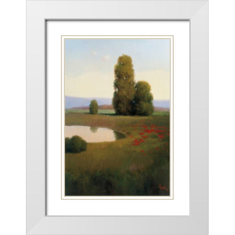 Lakeside White Modern Wood Framed Art Print with Double Matting by Udell