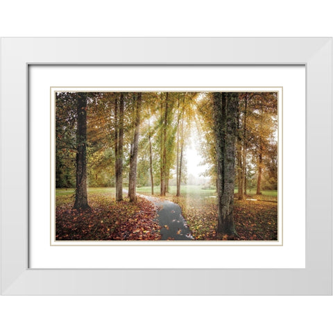 Following the Light White Modern Wood Framed Art Print with Double Matting by Celebrate Life Gallery