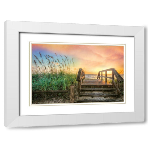 Walk Into Sunrise White Modern Wood Framed Art Print with Double Matting by Celebrate Life Gallery