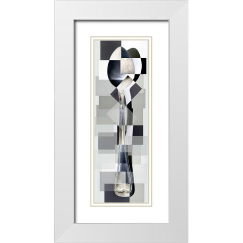 Spoon White Modern Wood Framed Art Print with Double Matting by Ventosa, Pep