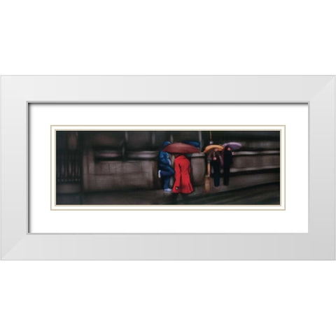 Down On The Street White Modern Wood Framed Art Print with Double Matting by Visa, Xavier