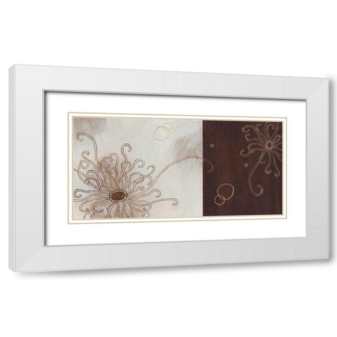 Balancing Blossoms II White Modern Wood Framed Art Print with Double Matting by Wood, Arleigh
