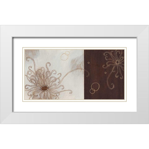 Balancing Blossoms II White Modern Wood Framed Art Print with Double Matting by Wood, Arleigh