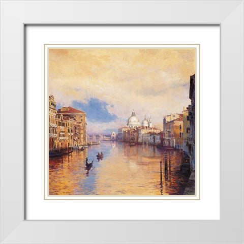 The Grand Canal White Modern Wood Framed Art Print with Double Matting by Walters, Curt