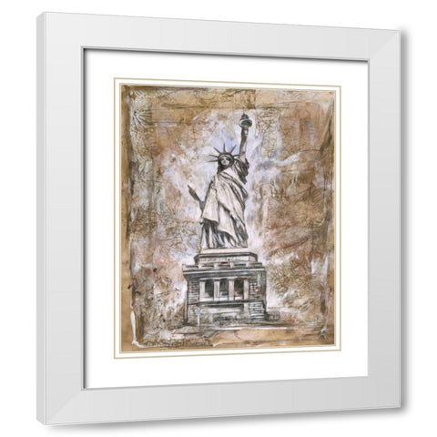 Liberty White Modern Wood Framed Art Print with Double Matting by WIley, Marta G.