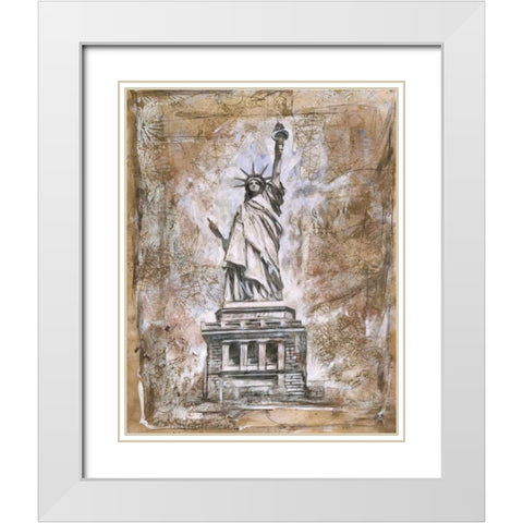 Liberty White Modern Wood Framed Art Print with Double Matting by WIley, Marta G.