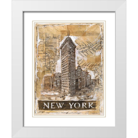 New York White Modern Wood Framed Art Print with Double Matting by Wiley, Marta G.