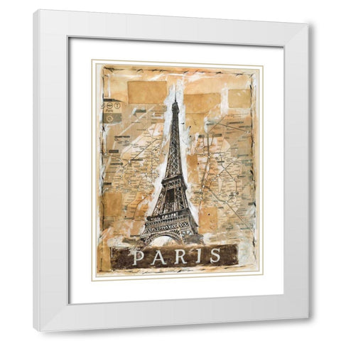 Paris White Modern Wood Framed Art Print with Double Matting by Wiley, Marta G.