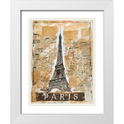 Paris White Modern Wood Framed Art Print with Double Matting by Wiley, Marta G.